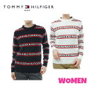 TOMMY HILFIGER GOLFトミーヒルフィガー ゴルフTHLA349WOMEN レディースロゴストライプ クルーセーター