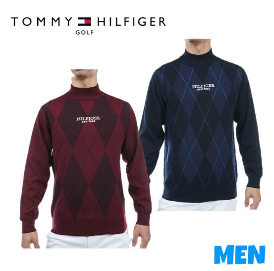 TOMMY HILFIGER GOLFトミーヒルフィガー ゴルフTHMA381MEN メンズアーガイル ハイネックセーター