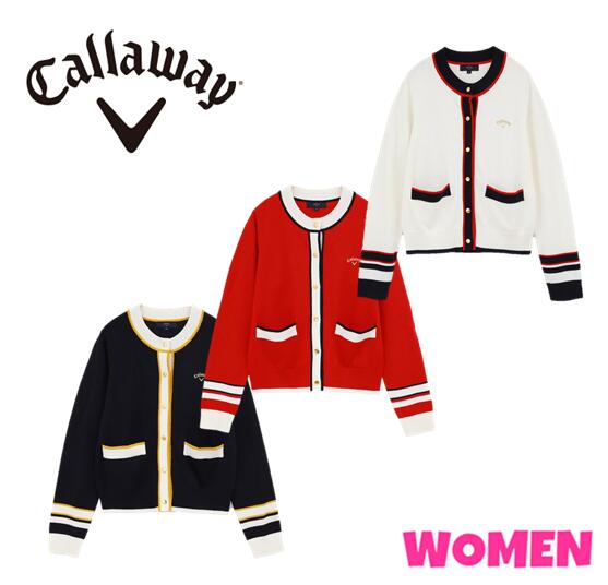 Callaway Apparelキャロウェイ アパレルC23218201WOMEN レディースクルーネックニットカーディガン