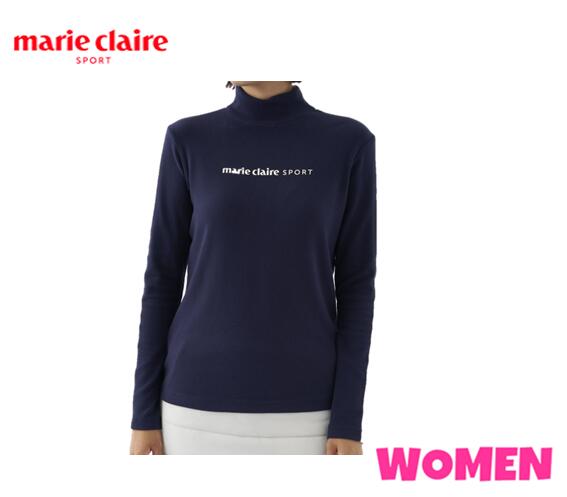 marie claire733-531マリクレール レディース長袖モックネックシャツ