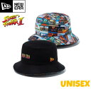 NEWERA ニューエラ14125277UNISEX ユニセックスバケット01 リバーシブルSTREET FIGHTER IIストリートファイターIIステージ ブラックオールオーバープリント