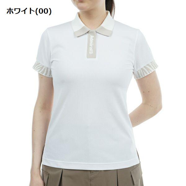 ▼▲▼▲▼ポイント10倍！▼▲▼▲▼Admiral GOLFアドミラルゴルフADLA425 WOMEN レディースゼブラモチーフ リブポロシャツ