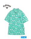 CallawayApparel キャロウェイアパレルC24134112MEN メンズ幾何学プリントコンパクトカノコ半袖シャツ