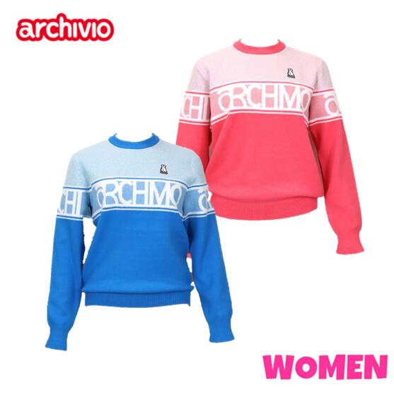 archivio アルチビオA418101WOMEN レディースロゴラインラメニットプルオーバー