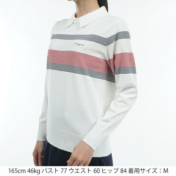 TOMMY HILFIGER GOLFトミーヒルフィガー ゴルフTHLA465WOMEN レディーストリコライン 衿付き セ−タ−