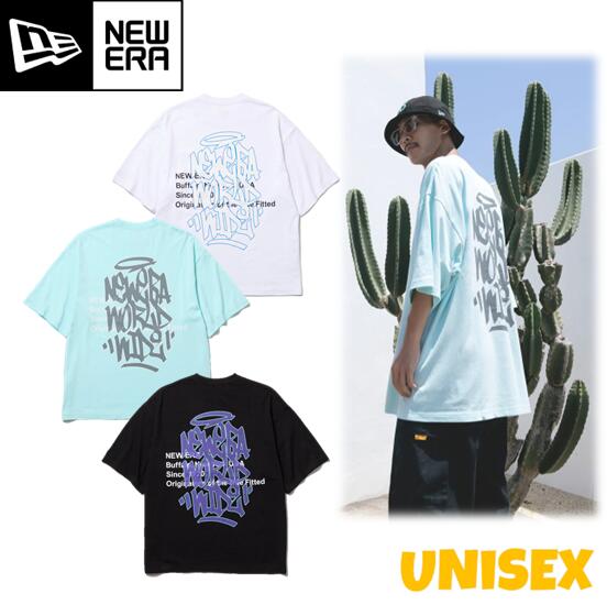 NEW ERA ニューエラ14410049 14410050 14410051メンズ レディース ユニセックス半袖 オーバーサイズド コットン TシャツGraffiti