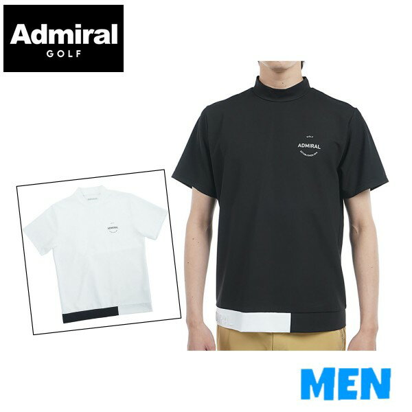 Admiral GOLF アドミラルゴルフADMA507 MEN メンズミニワッフル モックネック 半袖 シャツ