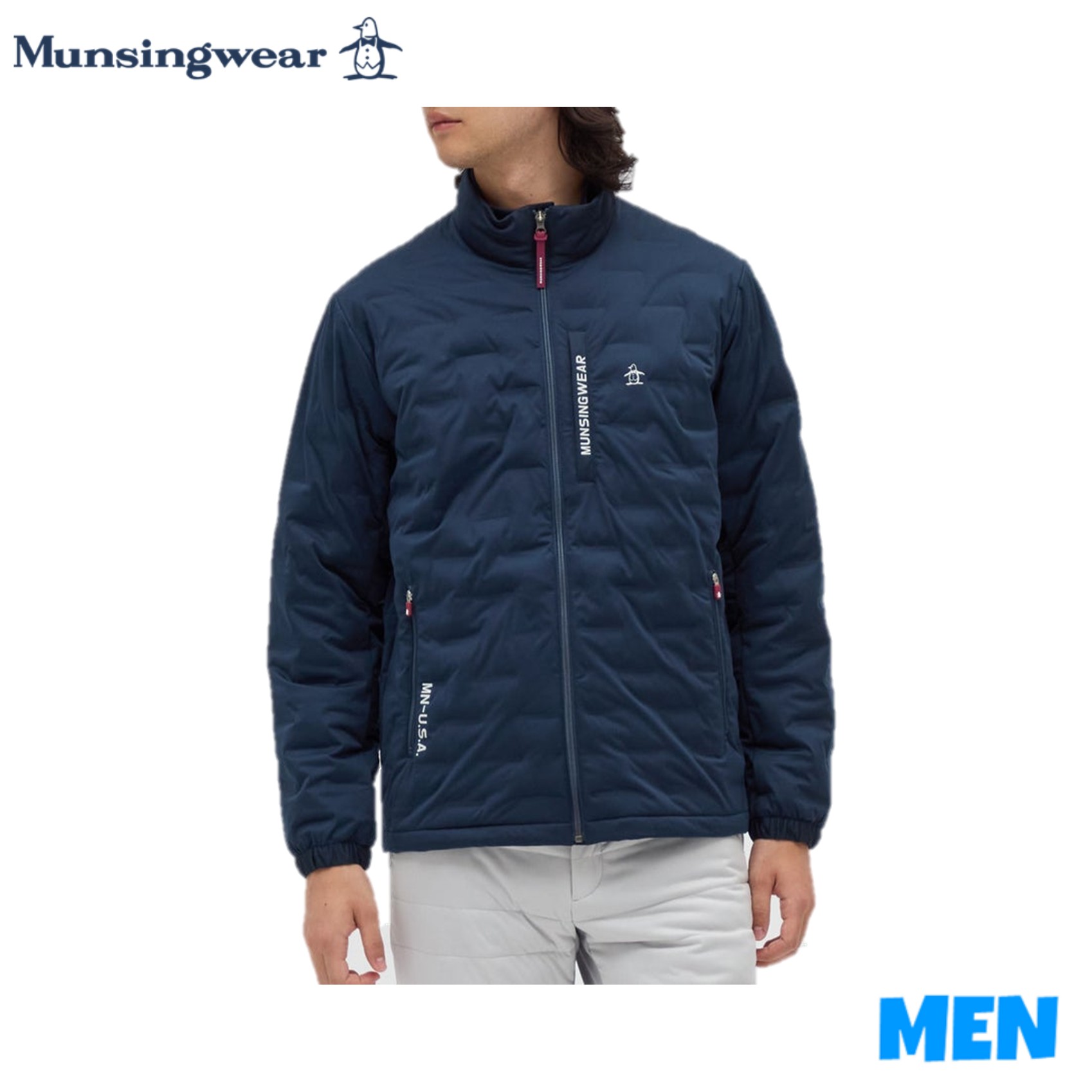 ▼▲▼▲▼ポイント10倍！▼▲▼▲▼ 2025/11/7 20:00~Munsingwear マンシングウェアMG5FJK23MMEN メンズARTECH SHELL HEAT NAVI 中わたブルゾン ジャケット