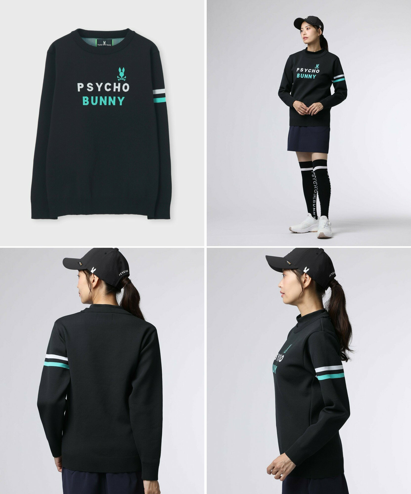 ▼▲▼▲▼ポイント10倍！▼▲▼▲▼Psycho Bunny サイコバニーGFW166 251-760WOMEN レディーストリコロール ジャガードニット セーター