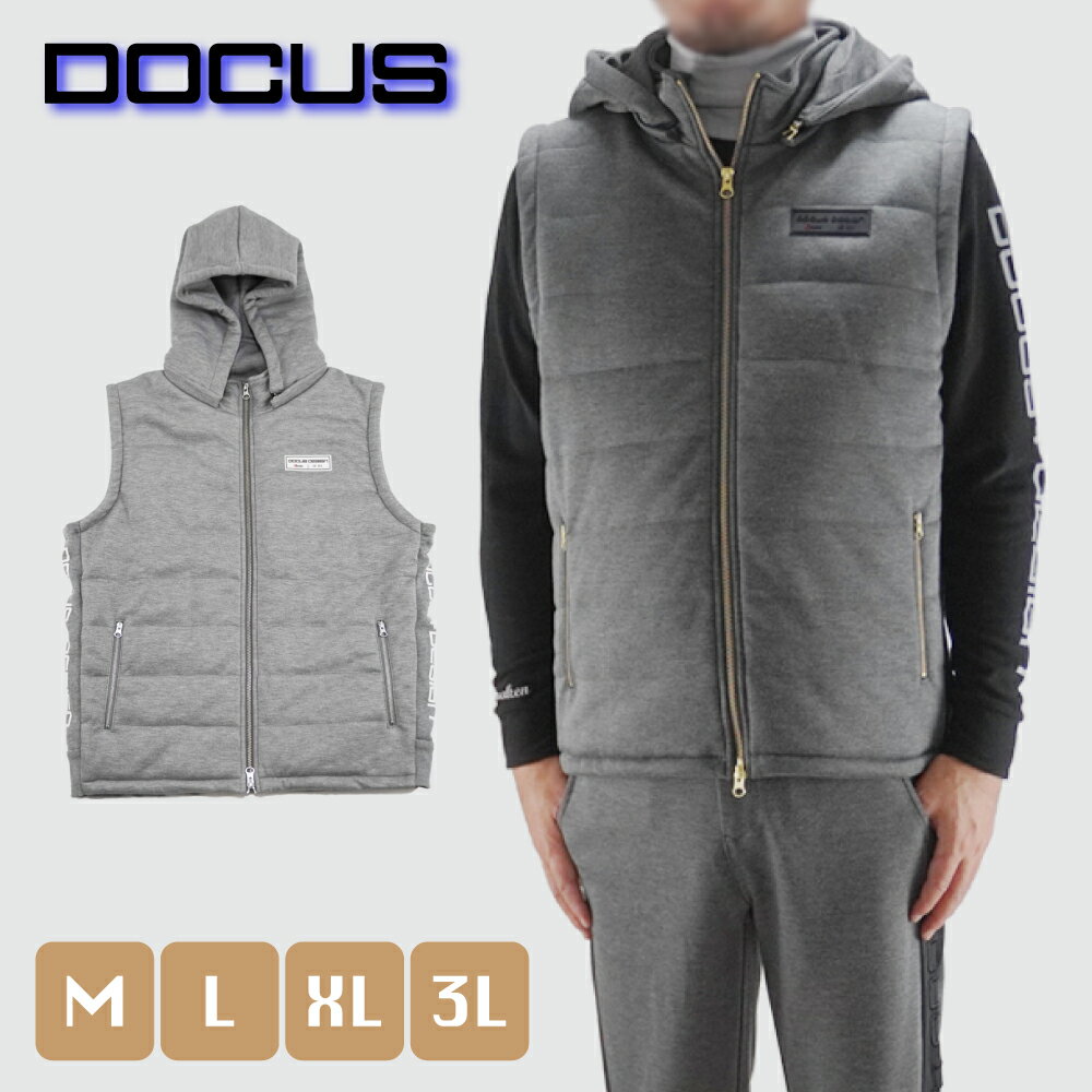 【2025年秋冬新作】DOCUS ドゥーカス｜Hot Padding Vest ホッドパッドベスト | ゴルフウェア メンズ 冬 | 大人のゴルフスタイル 暖かい かっこいい おしゃれ ゴルフ | グレー チャコール | M L XL 3L | DCM25A004