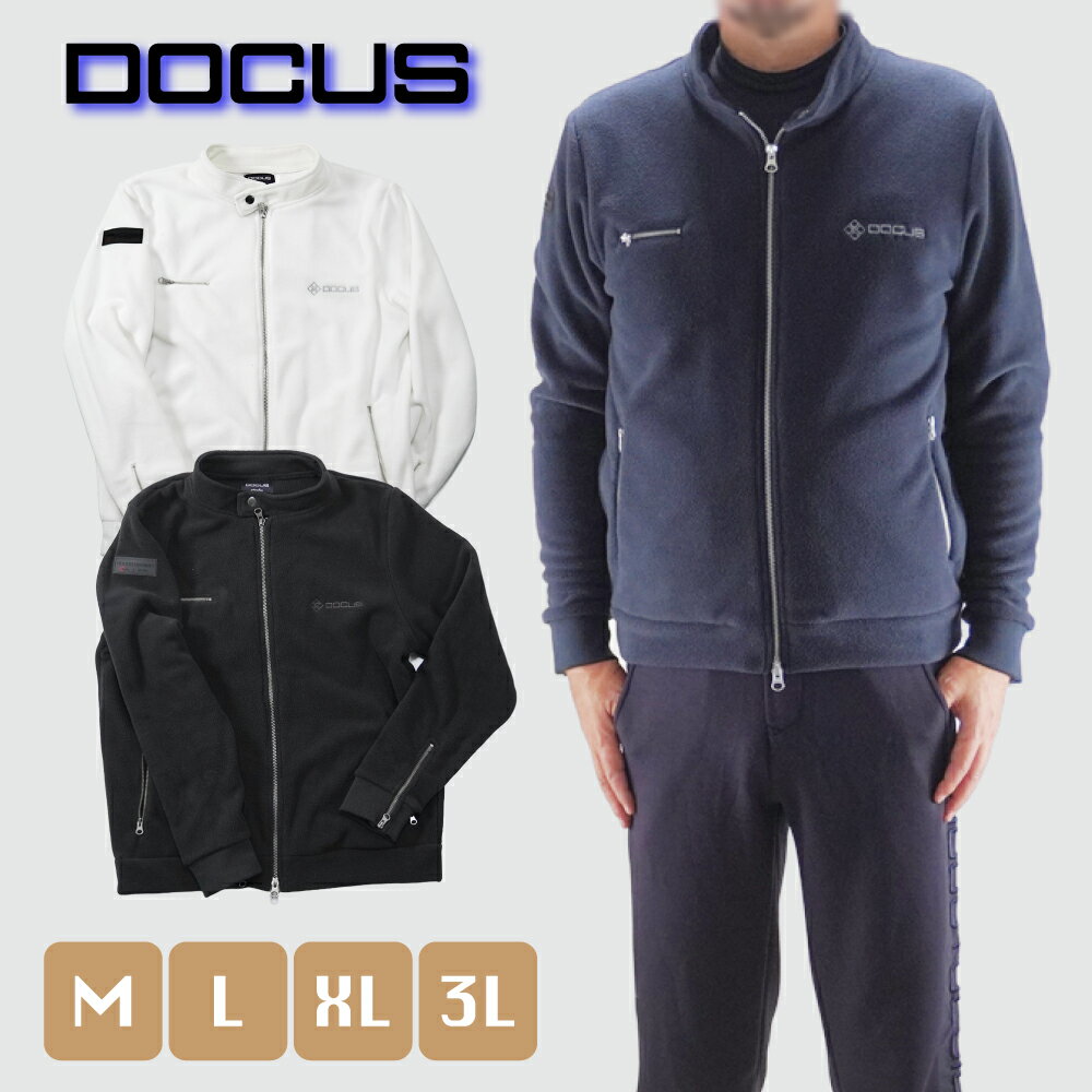 【2025年秋冬新作】DOCUS ドゥーカス｜Fleece Riders Jacket フリース ライダースジャケット ゴルフウ..