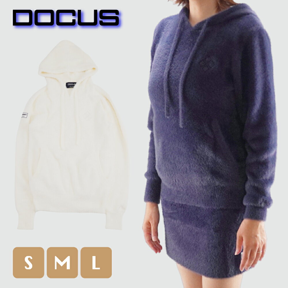 【2025年秋冬新作】【特典付き】DOCUS ドゥーカス｜DCL25A006 Fuwa Fuwa Hoodie フワフワ フーディー パーカー | ゴルフウェア レディース 秋冬 | シンプル 25aw かわいい おしゃれ | ネイビー ホワイト | S M L