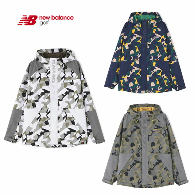 new balance golf メンズ パーカー レインドロップ カモフラージュ フルジップ シェルパーカー 80年代 プレッピー要素 現代的 ストレッチ 撥水加工 ダブルジップ カモフラージュ柄 レインドロップ パッカブル仕様 ニューバランス 012-1220003 NBG