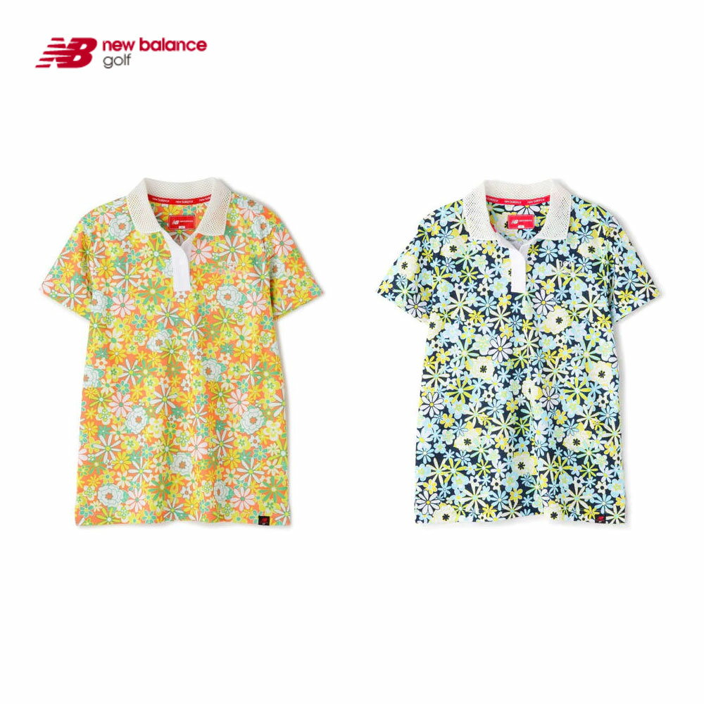 30%OFF アウトレットセール new balance golf レディース 半袖ポロ レトロフラワー プリント 半袖 ポロシャツ WOMENS METRO ニューバランスゴルフ 012-2160507