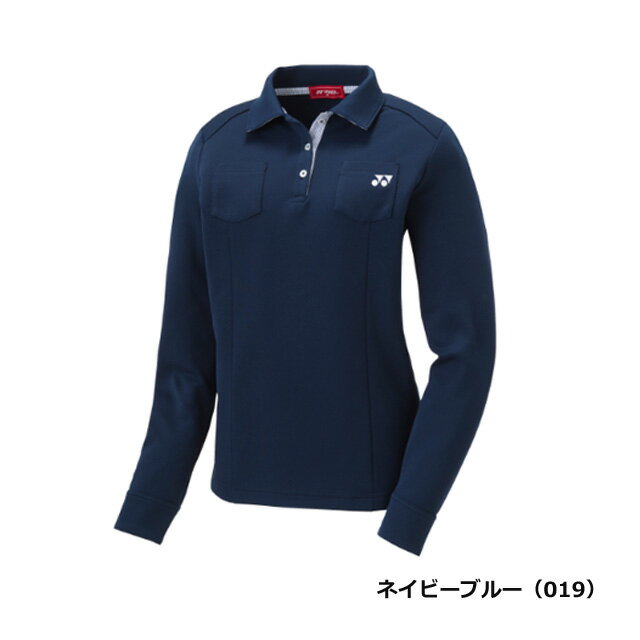 【9月30日限定 エントリー＆楽天カード買い回りで最大P7倍】（クリアランス）YONEX GOLF ヨネックスゴルフ レディース 長袖シャツ GWF5545 GOLF ゴルフウェア ラウンドウェア ホワイト ネイビーブルー あす楽