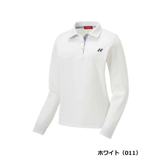 【9月30日限定 エントリー＆楽天カード買い回りで最大P7倍】（クリアランス）YONEX GOLF ヨネックスゴルフ レディース 長袖シャツ GWF5545 GOLF ゴルフウェア ラウンドウェア ホワイト ネイビーブルー あす楽