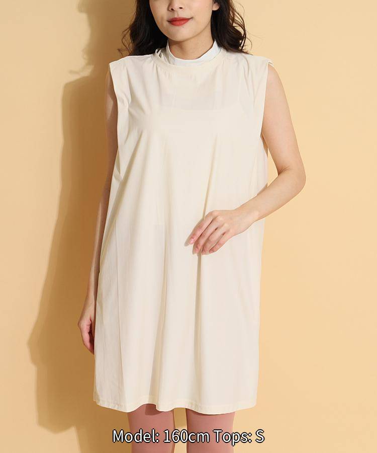 【セール品】 アンサネス 【UV&DRY】2WAYノースリーブワンピース ゴルフウェア レディース 春夏 ジャージ ノースリーブ Iライン ゴルフ女子 CURUCURU