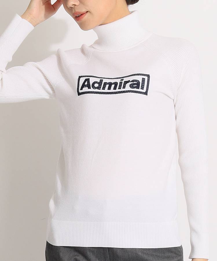 【セール品】 アドミラルゴルフ 保温ステッチロゴタートルネックセーター ゴルフウェア レディース 秋冬 刺繍 ニット ラグランスリーブ ゴルフ女子 CURUCURU