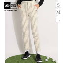 【セール品】 ニューエラ ダンボールテーパードパンツ(オートミール) ゴルフウェア レディース 秋冬 スウェット ストライプ柄 刺繍 スリム テーパード ゴルフ...