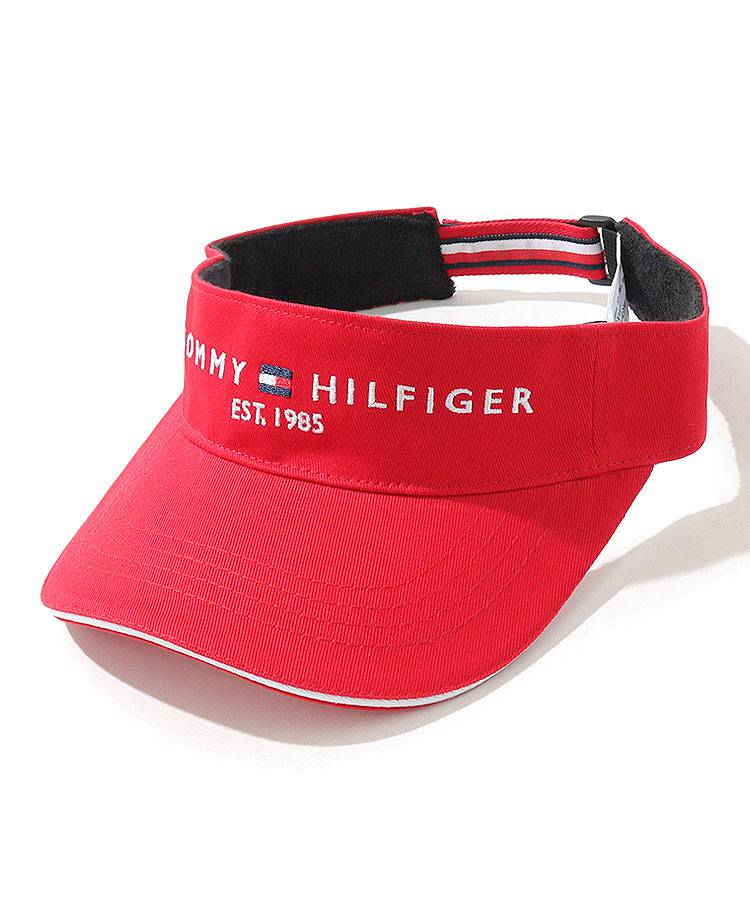 トミー ヒルフィガー ゴルフ フロントロゴ刺繍ツイルサンバイザー ゴルフウェア レディース 刺繍 ゴルフ女子 CURUCURU