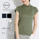 【セール中】アンサネス 【UV&DRY】スタイルUP切替モックネック半袖カットソー ゴルフウェア レディース 春夏 ジャージ ゴルフ女子 CURUCURU ブラ...
