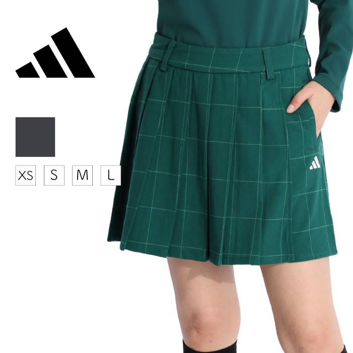 【セール品】 アディダスゴルフ 【UV】チェックプリーツスカート風ショーパン ゴルフウェア レディース 秋冬 ゴルフ女子 CURUCURU