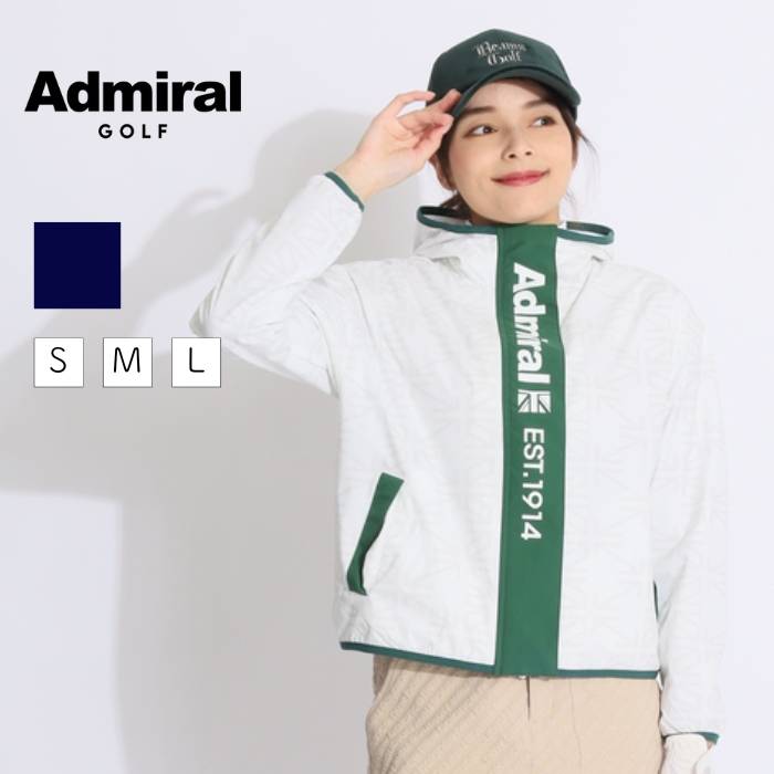 アドミラルゴルフ 【撥水ストレッチ】ユニオンジャックプリントジャケット ゴルフウェア レディース 秋冬 ゴルフ女子 CURUCURU