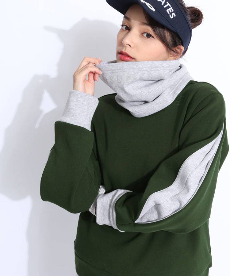 アンサネス 【保温ストレッチ】ネックウォーマー付き裏起毛パーカー ゴルフウェア レディース 秋冬 ゴルフ女子 CURUCURU