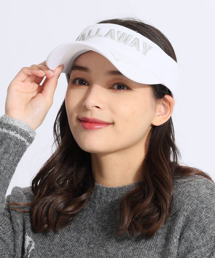 【セール品】 キャロウェイ ロゴ刺繍スエード調サンバイザー ゴルフウェア レディース 秋冬 ゴルフ女子 CURUCURU