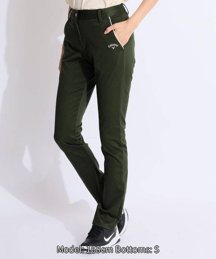 【セール品】 キャロウェイ 【8WAYストレッチ】カラバリ豊富ロゴロングパンツ ゴルフウェア レディース 秋冬 刺繍 スリム ゴルフ女子 CURUCURU