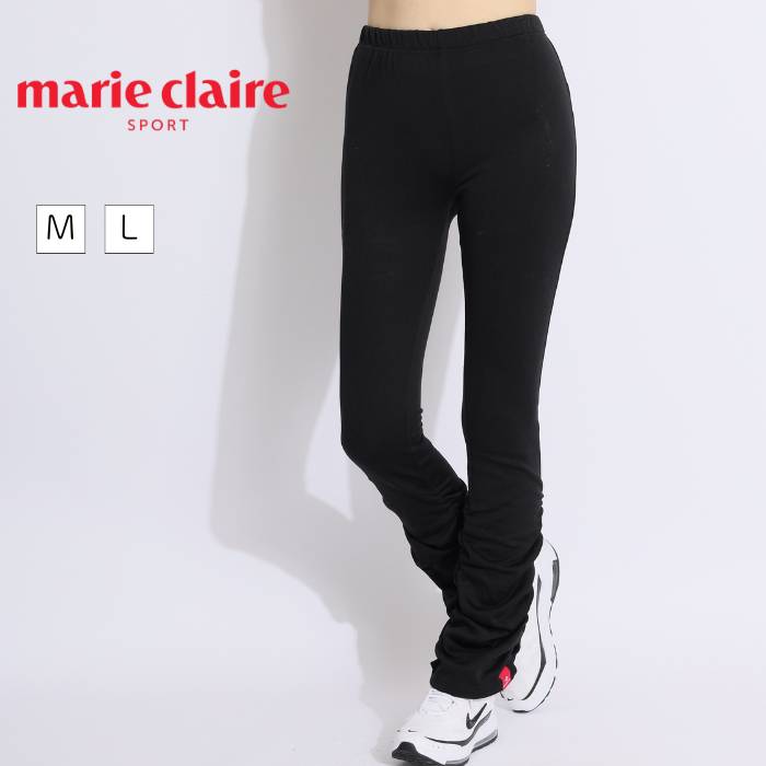 マリクレール 【CrazyHot】裾シャーリング美脚レギンス ゴルフウェア レディース 秋冬 ゴルフ女子 CURUCURU