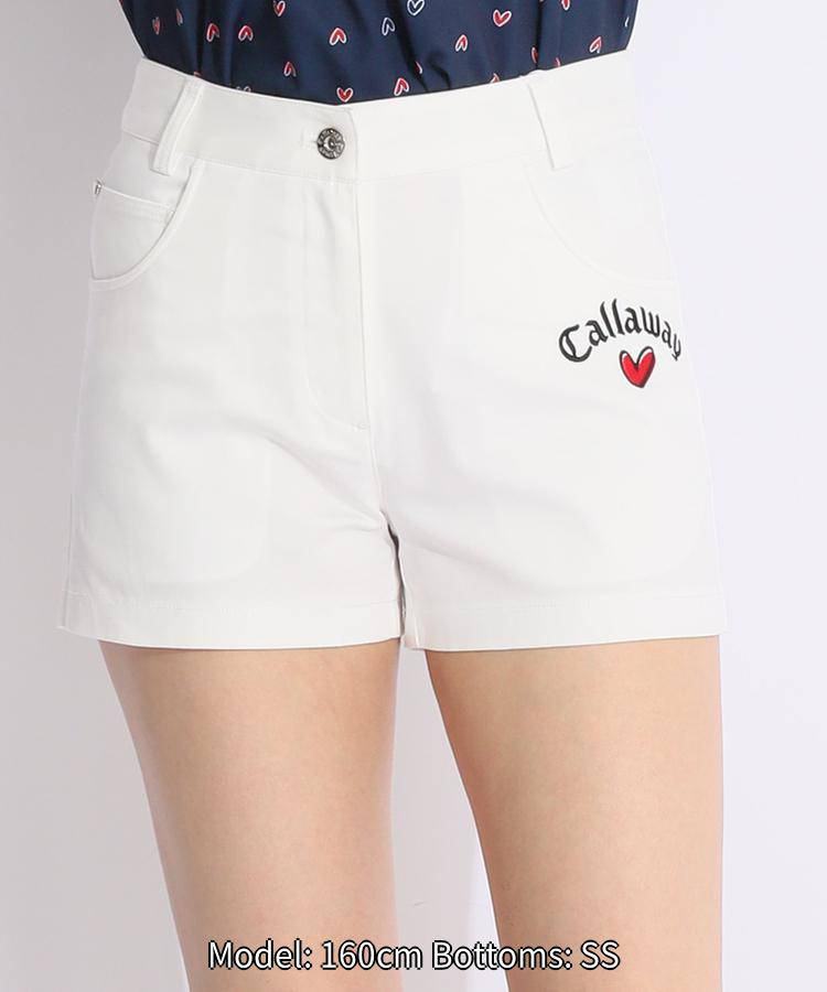 【セール品】 キャロウェイ ストレッチロゴ刺繍ショートパンツ ゴルフウェア レディース 春夏 刺繍 ショートパンツ ゴルフ女子 CURUCURU