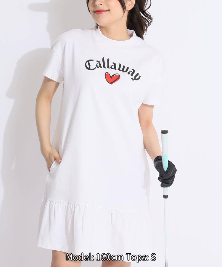 キャロウェイ 【LoveCallaway】ワイドデザイン半袖ワンピース ゴルフウェア レディース 春夏 ゴルフ女子 CURUCURU