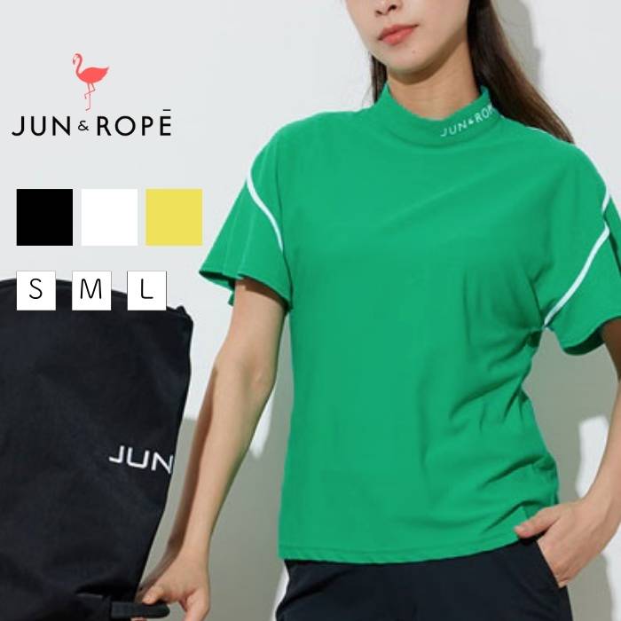【セール品】 ジュン＆ロぺ UVフレアスリーブモックネックカットソー ゴルフウェア レディース 春夏 ワッフル フリルスリーブ ゴルフ女子 CURUCURU