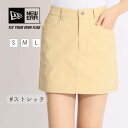 【セール品】 ニューエラ ぺチパンツ付きストレッチツイルスカート(ベージュ) ゴルフウェア レディース 春夏 ゴルフ女子 CURUCURU