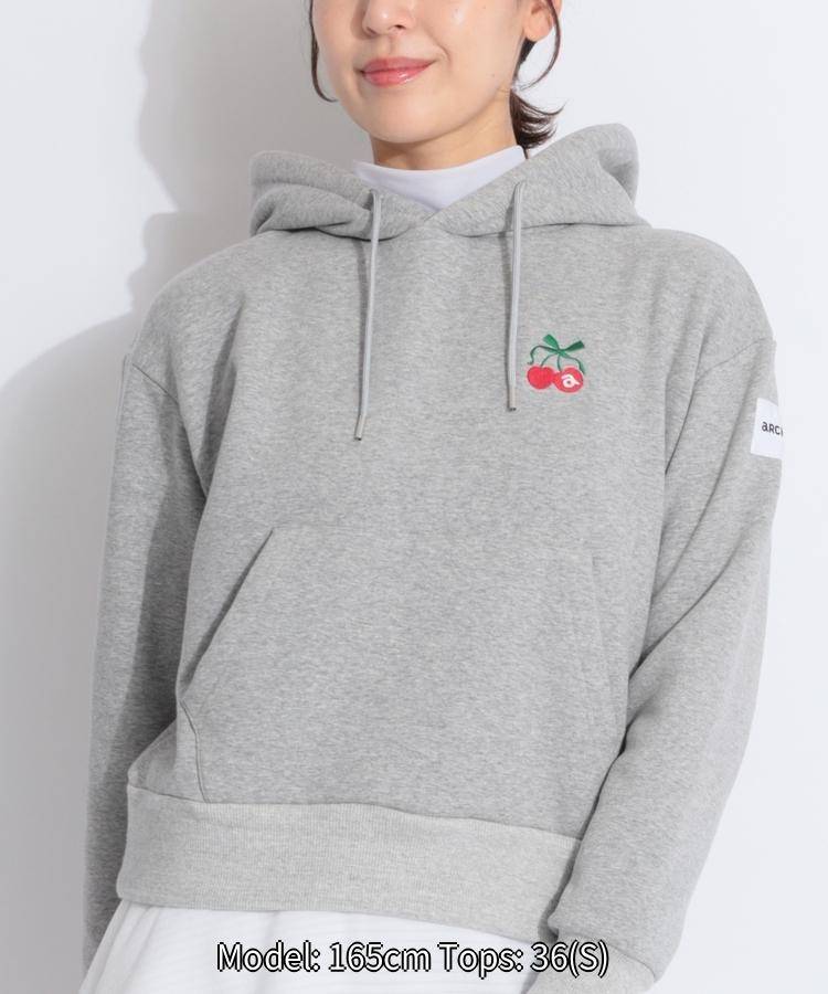 アルチビオ ビッグチェリープリント裏起毛パーカー ゴルフウェア レディース 秋冬 ゴルフ女子 CURUCURU