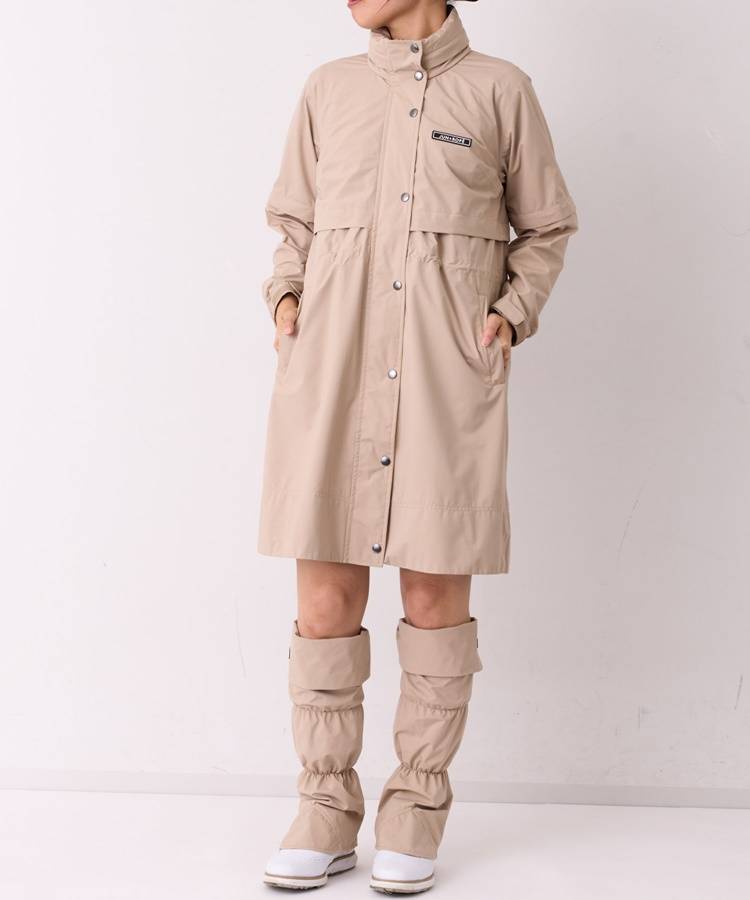 ジュン＆ロぺ 【撥水ストレッチ】2WAYスリーブレッグカバー付きレインワンピース ゴルフウェア レディース 秋冬 ゴルフ女子 CURUCURU