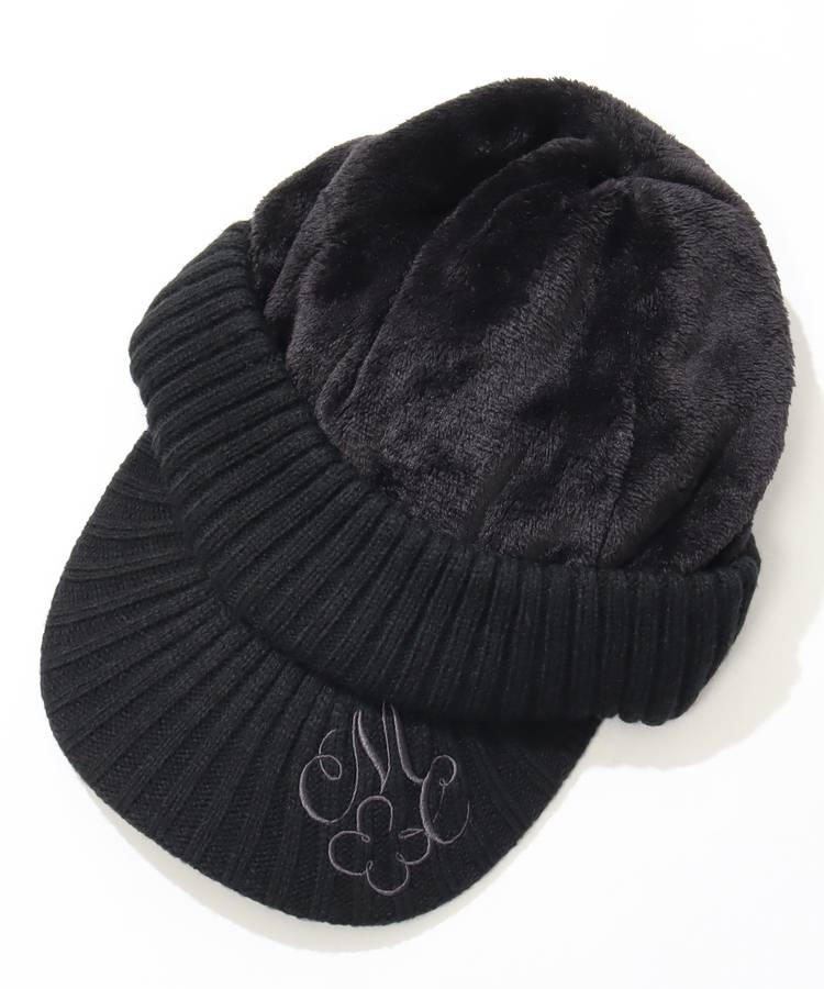 マリクレール マイクロファーニットキャップ ゴルフウェア レディース 秋冬 ゴルフ女子 CURUCURU