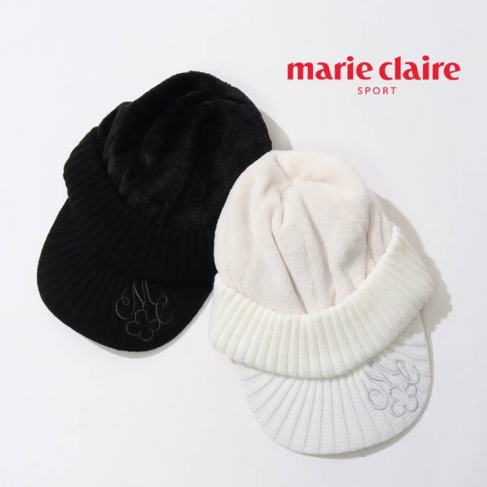 マリクレール マイクロファーニットキャップ ゴルフウェア レディース 秋冬 ゴルフ女子 CURUCURU