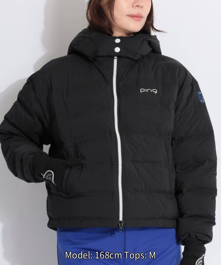 ピン 【撥水保温】選べるデザイン2WAYフーディ中綿ジャケット ゴルフウェア レディース 秋冬 ゴルフ女子 CURUCURU