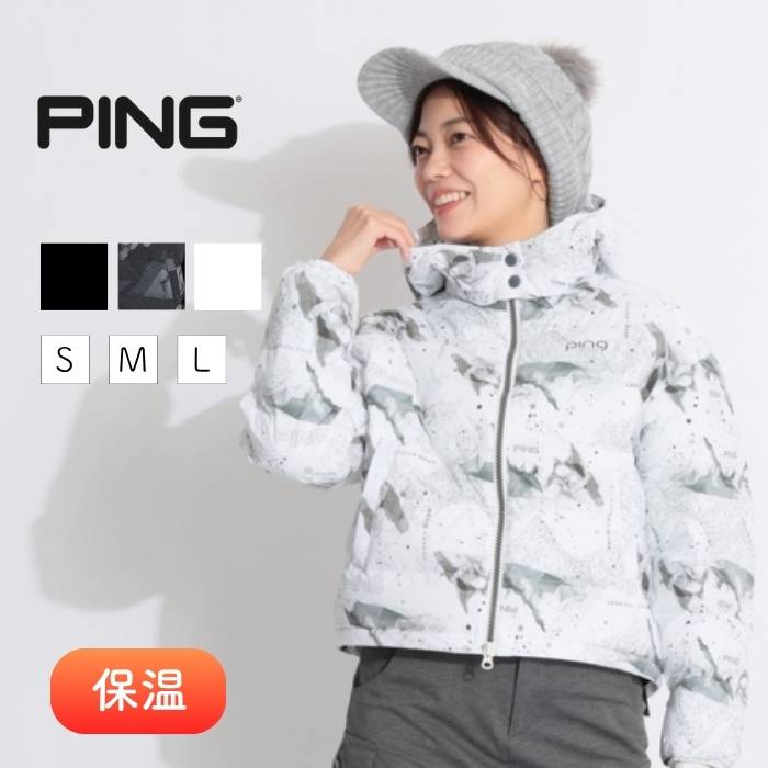 ピン 【撥水保温】選べるデザイン2WAYフーディ中綿ジャケット ゴルフウェア レディース 秋冬 ゴルフ女子 CURUCURU