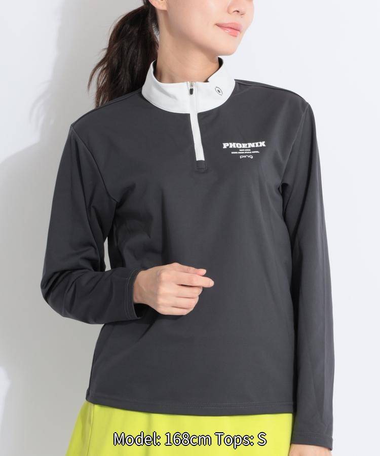 ピン 【軽量撥水】カットソー&プルオーバーレイヤードセット ゴルフウェア レディース 秋冬 ゴルフ女子 CURUCURU