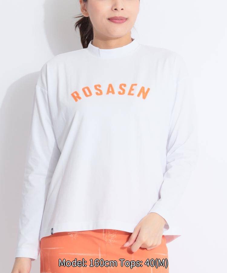 ロサーセン 【UVストレッチ】フェルトロゴモックネック長袖カットソー ゴルフウェア レディース 秋冬 ゴルフ女子 CURUCURU