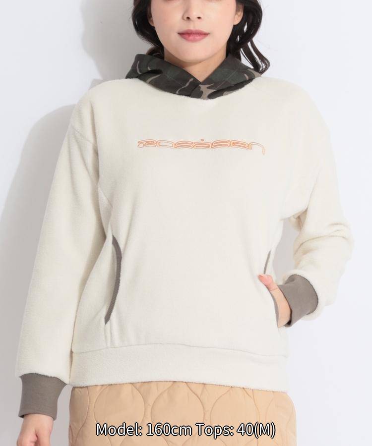 ロサーセン フーディ総柄切替フリースパーカー ゴルフウェア レディース 秋冬 ゴルフ女子 CURUCURU