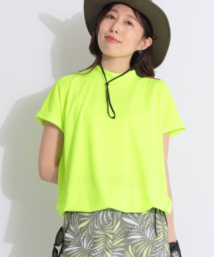 アンサネス 【吸汗速乾】裾ドロストフレンチスリーブカットソー ゴルフウェア レディース 春夏 フレンチスリーブ ゴルフ女子 CURUCURU