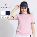 【セール品】 ジュン&ロぺ スリーブライン衿付きリブ5分袖ニット ゴルフウェア レディース 春夏 ゴルフ女子 CURUCURU