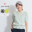 【セール品】 ジュン&ロぺ ジャガードブロックロゴ半袖ニット ゴルフウェア レディース 春夏 ゴルフ女子 CURUCURU