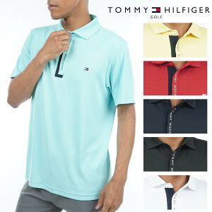 【10％引きクーポン対象】前立ロゴ 台衿付シャツ メンズ トミーヒルフィガー THMA320 ゴルフウェア ウエア ウェアー トップス シャツ 半袖