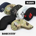 ROBUSTIN GOLF 公式 3D刺しゅう×本革タグ 最高級モデルのマグネット式アイアンカバー