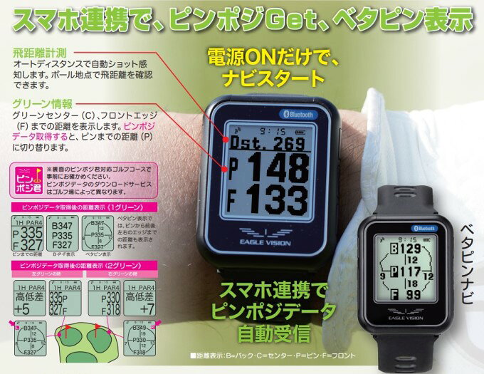 ゴルフナビ イーグルビジョン ウォッチ6 EAGLE VISION Watch6 EV-236 朝日アサヒゴ...